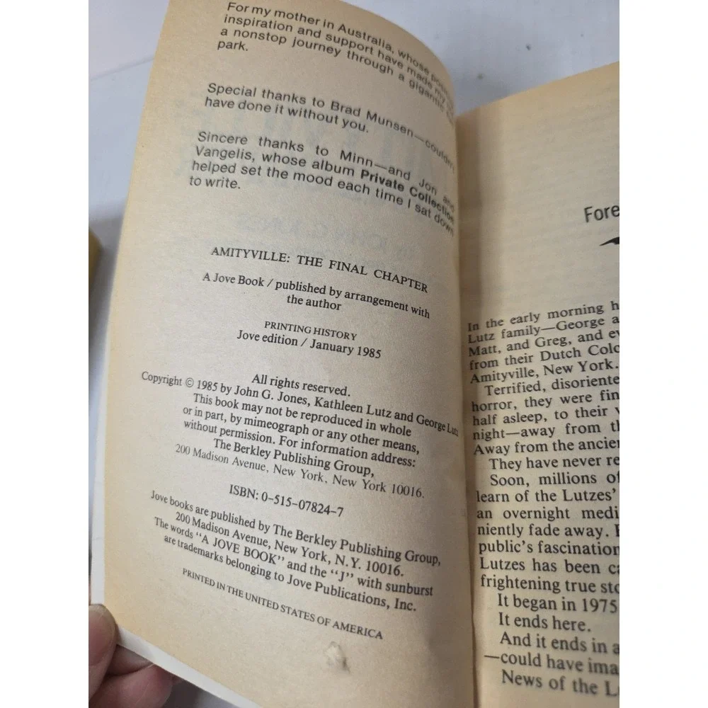 Amityville : The Final Chapter Mass Market Paperbound John G. Jon